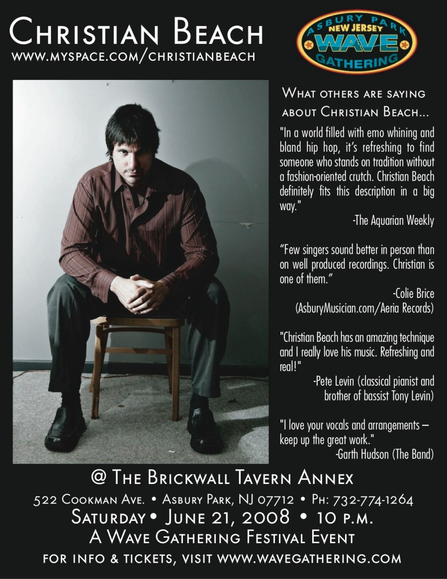 Christian Beach Live @ The Brickwall Tavern Annex, 6-21-08